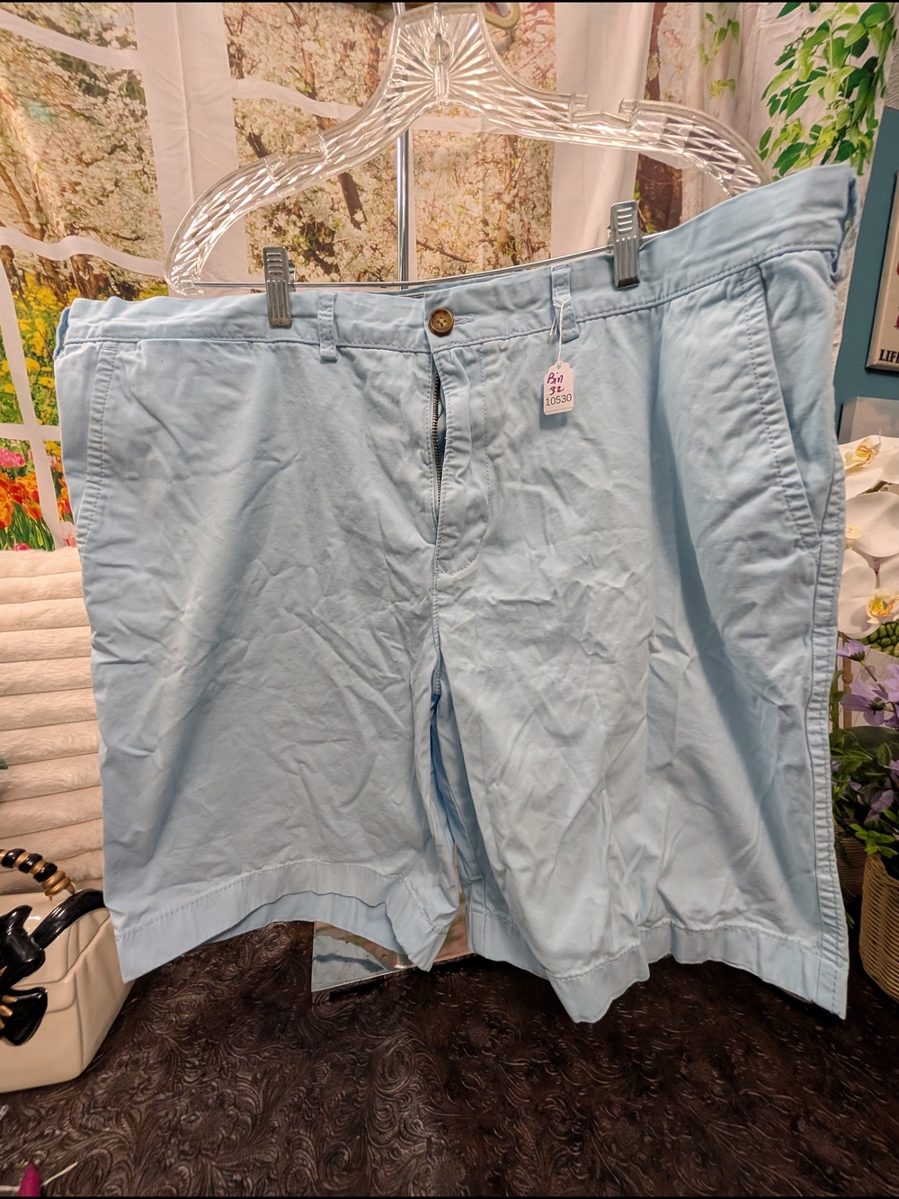 Tommy Hilfiger Light Blue Flat Front Chino Shorts